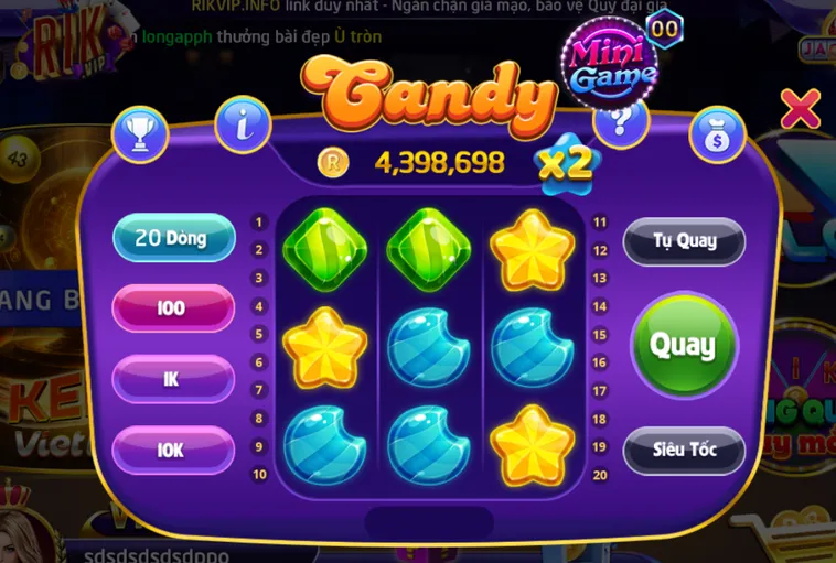 Minigame Candy Tại RikVip Trải Nghiệm Giải Trí Ngọt Ngào Đầy Kịch Tính Đỉnh Cao