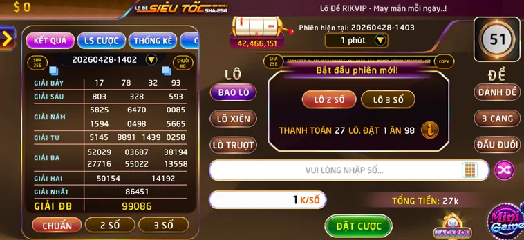 Lô Đề Siêu Tốc Tại RikVip Đấu Trường Săn Số Đẳng Cấp Cho Các Cao Thủ